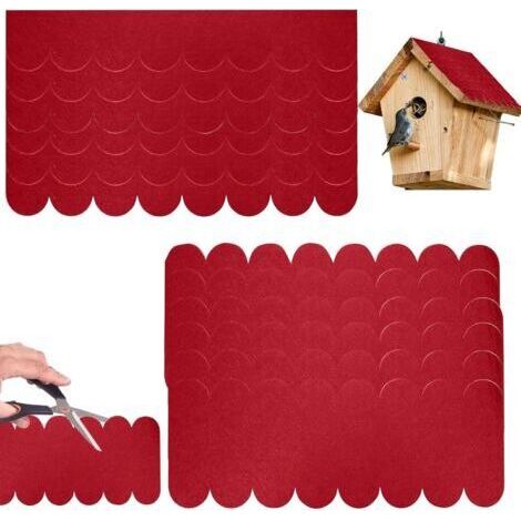 Lot de 20 Bardeaux de Toiture Auto-adhésifs en Feutre Bitumé pour Nichoir Oiseaux Exterieur, avec caractéristiques : Accessoire, Imperméable