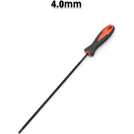 Limes de tronçonneuse 4,0/4,8/5,5 mm, limes de réparation en acier, manche en plastique, grand format, outils à main pour l'affûtage de chaînes de tronçonneuse 404 Fuel (1/5)