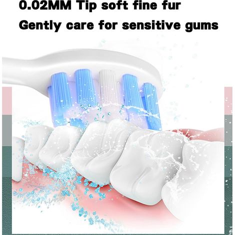 Brosse à Dents Électrique Sonique 4 Têtes 6 Modes Minuterie 2 Min Rappel 30 Sec Étui de Voyage IPX7 Homme Femme Noir - AUTRES (1/4)
