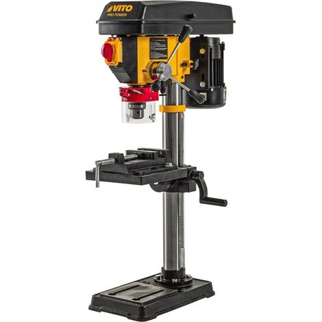 Perceuse à colonne 550W 16mm 12 Vitesses 300-2550 tr/min Guide Laser Table Inclinable Étau Atelier VITO (1/5)