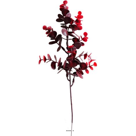 Pic Eucalyptus artificiel H 36 cm plastique extérieur 9 ramures Rouge - couleur: Rouge (1/2)