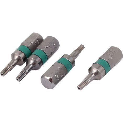 4 pièces Embout de tournevis de sécurité Torx T8 gris (1/4)