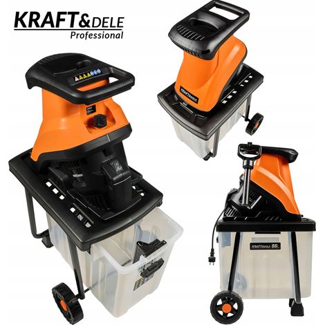 Elektrischer Asthäcksler 230 V 3000 W 45 mm Korb 60 l Kraft&Dele (1/5)