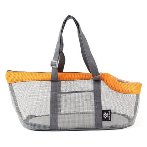 Portable Mesh Pet Bag Respirant Outdoor Pet Carriers Sac à main Sac de chat pliable de grande capacité (1/5)