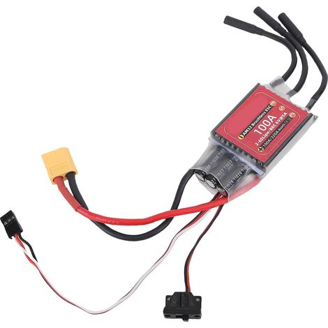 ESC adapté aux s sans Balais 3650 3665 3670 3674 - Contrôleur de Vitesse électronique AM32 100A avec Rafale 320A, Support LiPo 2-6S, Frein de Traînée et Démarrage Sinusoïdal (1/5)