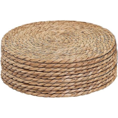 Sets de table ronds tissés, pour assiettes plates, sets de table ronds en rotin, pour table à manger, mariage, maison de campagne, extérieur et Noël (1/5)