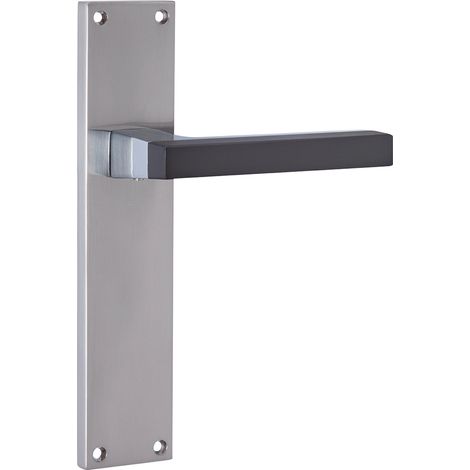 Manilla puerta zamak placa rectangular bicolor grafito 848 (1/5)