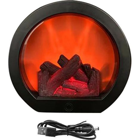 Lanterne de cheminée - Lampe de pompiers LED sans flamme pour ambiance intérieure et extérieure, alimentée par batterie, lampe de table décorative pour les fêtes