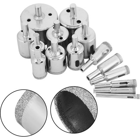 15-teiliges Set diamantbeschichteter Kernbohrer 6–50 mm Lochsäge für Fliesen, Keramik, Glas, Porzellan und Marmor (1/5)