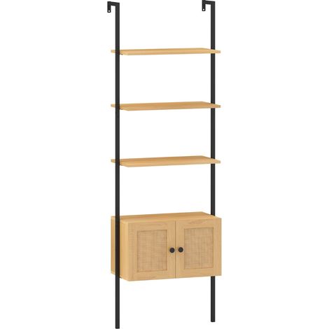 Libreria moderna a 5 ripiani 60 x 31,5 x 184 cm aperta e chiusa in legno ingegnerizzato marrone 200010742
