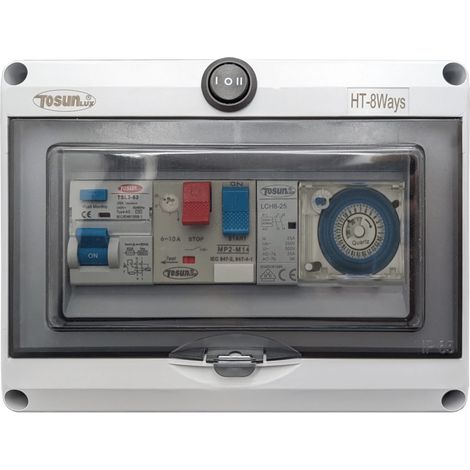Cuadro eléctrico piscina Tosun 14A 2CV ABS reloj sin iluminación (1/2)