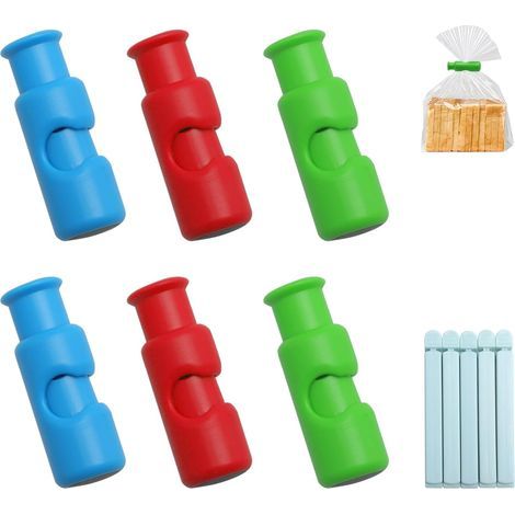 11-teiliges Set mit wiederverwendbaren Verschlussclips für Lebensmittelbeutel, Clips zum Verschließen von Beuteln für Brot, Kaffee, Nüsse, Snacks (4 Farben) (1/5)
