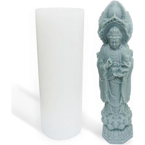 Moule en Silicone Statue Bouddha Guanyin pour Projets Créatifs et Décoration Maison (1/4)