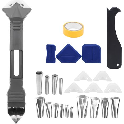 Stainless Steel Caulk Nozzle Set Reusable Corrosion Resistanc Caulking Applicator Tools (1/5)