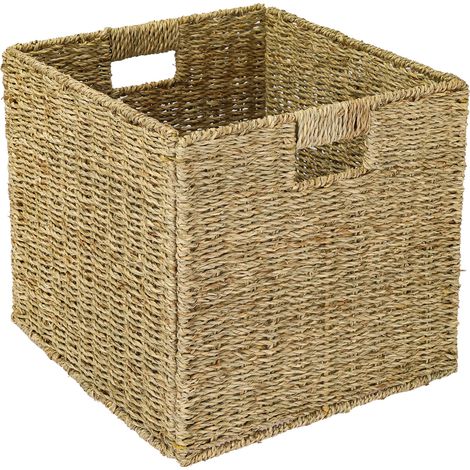 HMF Aufbewahrungskorb, Korb geflochten aus Seegras, passend für Kallax, 32 x 34,5 x 32 cm (1/5)