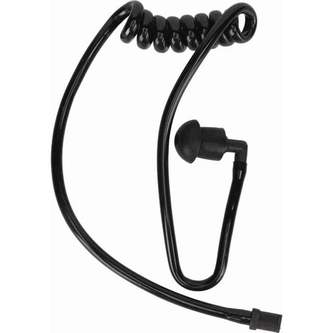 Tube acoustique spiralé de remplacement pour casque radio bidirectionnel avec microphone et embout auriculaire noir, compatible avec Motorola, Kenwood et Icom. (1/5)