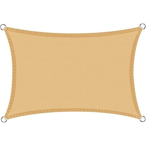 Pr Voile d'ombrage Imperméable Rectangulaire 2x3m, Toile Ombrage PES Résistant à l'eau, Filet dombrage Rectangle 3x2m, Résistant 98% Protection Rayons UV pour Patio Terrasse Extérieur, Sable 2x3 (1/4)