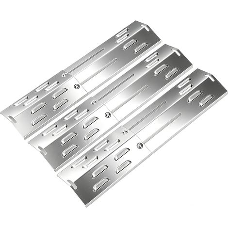 Set mit 3 Edelstahl-Brennerdeckeln für Landmann, Burnhard, Taino, Tepro, Jamestown, Flammenverteiler für Charbroil, Tenneker, Napoleon Freestyle 365, Jamie Oliver (1/5)
