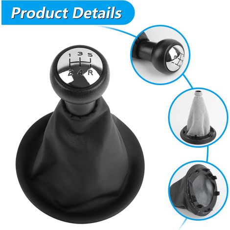 Pomello del cambio per Peugeot Partner 2008-2022 Citroen Berlingo III Mk3 Pomello del cambio con cuffia compatibile per Peugeot 207 307 308 607 608 Citroen C3 C4 C5 (1/4)