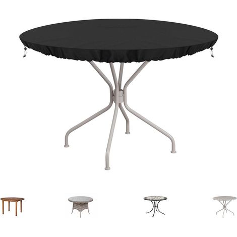 Housse de table de jardin ronde Ø92cm, imperméable, résistante UV, tissu Oxford 420D (1/5)