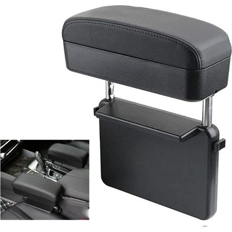 Coussin accoudoir voiture réglable en cuir PU noir (1/4)