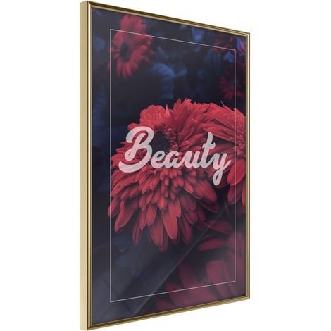 Affiche Murale Encadrée "Beauty of the Flowers" 40 x 60 cm Or (1/2)