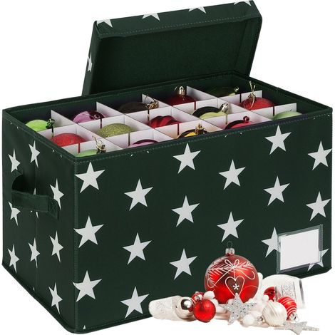 Caja de almacenamiento para adornos navideños, capacidad para 30 adornos (1/5)