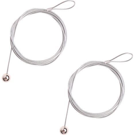 2 pièces porte-photos, fil acier inoxydable, 2 m, diamètre 1,5 cm, avec aimants et bille stabilisatrice, pour chambre salon bureau (1/5)