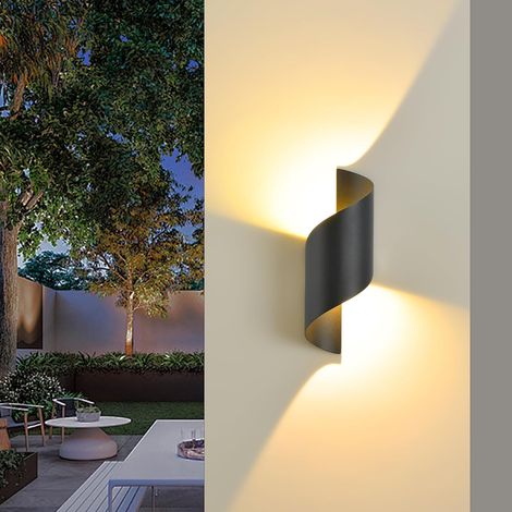 LED-Wandleuchte für den Innen- und Außenbereich, 10 W, 3000 K warmweiß, moderne Wandleuchte mit nach oben/unten gerichtetem Licht, wasserdichte IP65-Wandleuchte aus Aluminiumspirale für Bar, Flur, Ein (1/5)