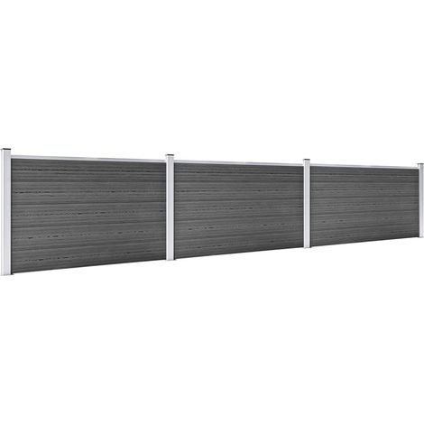 Maison Exclusive - Zaunelement Set WPC 526x105 cm Schwarz