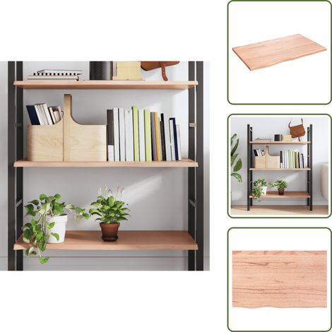 Wandregal Hellbraun 80x50x2 cm Massivholz Eiche Behandelt - Wandregal - Eichendielen - Holzmöbel - Rustikal - Deko Regal (1/5)