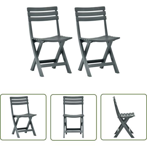The Living Store Chaises de jardin pliables 2 pcs Plastique Vert - Chaise De Jardin - Chaise Pliable - Mobilier De Jardin - Chaises Bistrots - Terrasse (1/5)