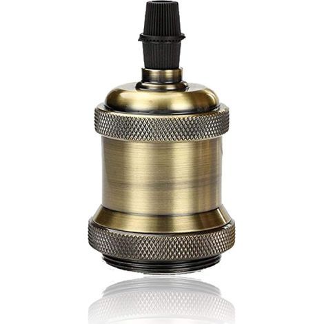 Pieds de lampes Vintage E27 douille de lampe,Edison Rétro suspension lampe,Solide Cuivre Douille pour Plafonds Bricolage Suspension lampe,Bronze,1X (1/5)