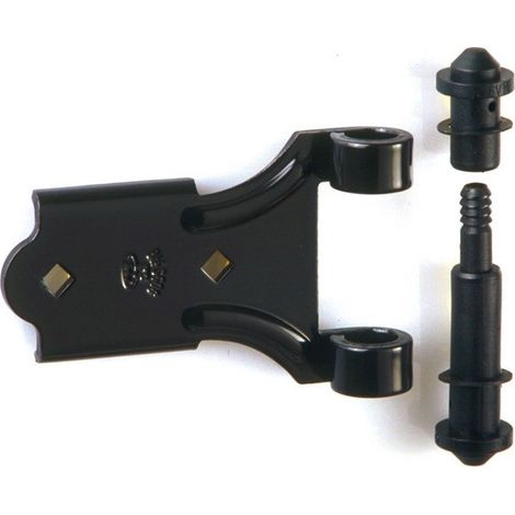 Articulación de bisagra 40mm negra compuesta por articulación, pasador y tapa TORBEL - 9223404