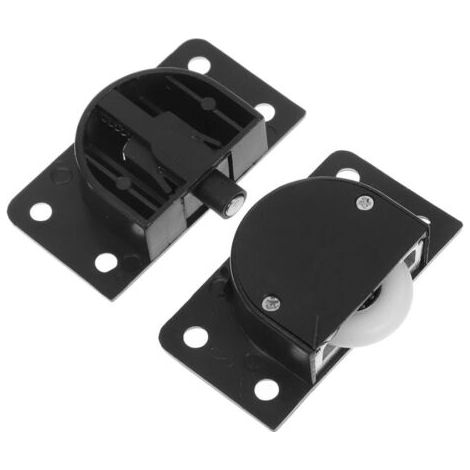 338 schwarze Kunststoff-Schiebetürrollen, geräuschlose und stabile Führungsrollen, geeignet für Schränke, mit Zug-Druck-Mechanismus