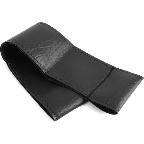 Housse de Volant Grain Cuir Peau d'Éléphant DIY Couture avec Aiguilles Fil Accessoire Intérieur Auto Noir (1/5)
