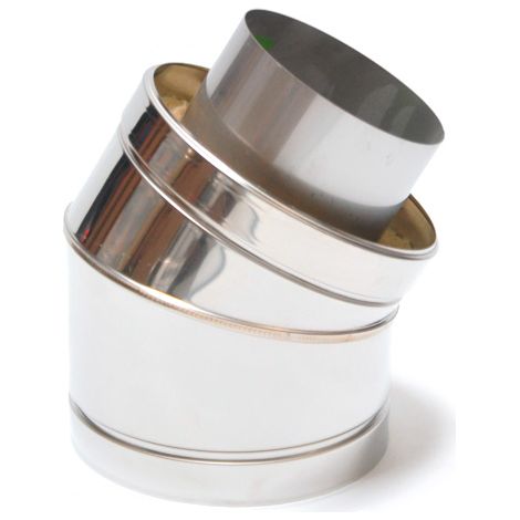 ASTEC Rohrbogen 30° Winkel Doppelwandig DN113-300 Edelstahl Rohr Bogen Abgas 8221-113 (1/2)