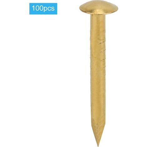 100 Stück antike Messing-Rundkopfnägel für Heimwerker- und Bastelprojekte, Befestigungszubehör 15 mm (1/5)