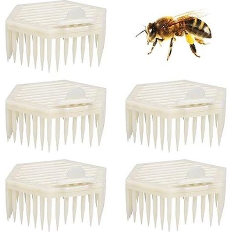 Cage hexagonale en plastique pour reines, kit de marquage pour apiculteurs, outils et équipements apicoles, 8 x 7,3 cm - AquaForge (1/5)