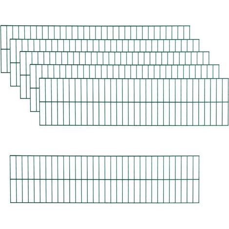 Gartenzaun Zaunelemente Doppelstabmattenzaun 6er Set RAL 6005 Zaun Gartenzaun
