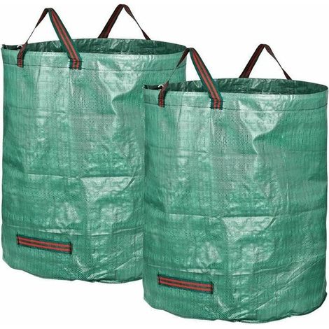 royaluxe - Sacs à ordures Sac tissé Recyclage Feuille Herbe Déchets Jardin Portable Grand 2pcs 272L Extérieur (1/4)