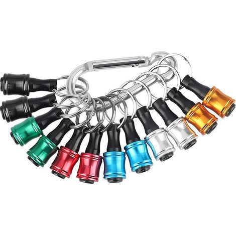 12 supports de clé hexagonale 1/4 pouce, rallonge, adaptateur de vis, porte-foret (6 couleurs) (1/5)