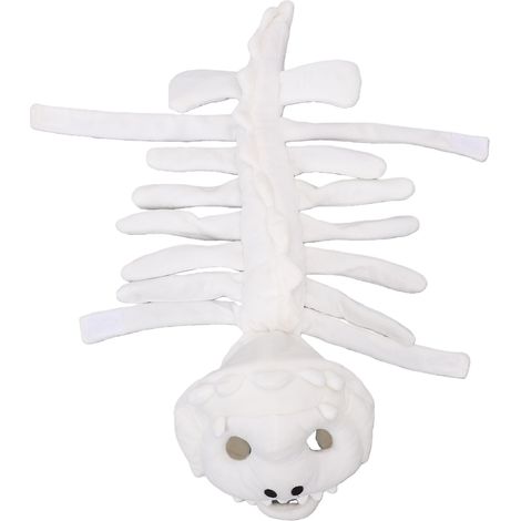 Déguisement amusant de squelette de dinosaure pour animaux de compagnie, en peluche douce et respirante, idéal pour les chiots et chatons, parfait pour les festivals et les fêtes costumées. Tenue idéa (1/5)
