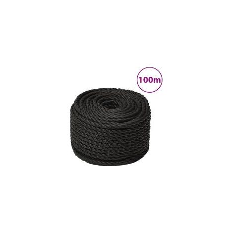 Corde de travail noire, 10 mm, 100 m, polypropylène - Crezuo (1/4)