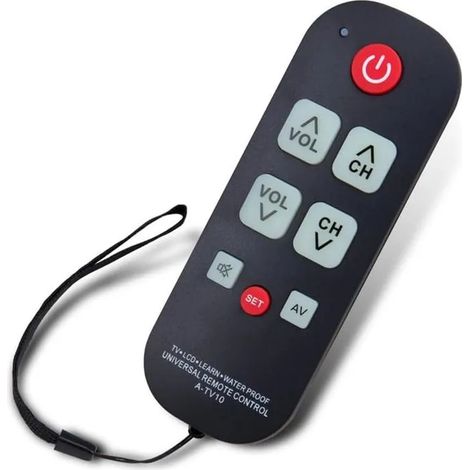 Télécommande TV Senior Universelle, Simple Étanche LED, Contrôle Facilité Modèles Téléviseurs