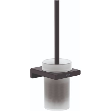 Hansgrohe AddStoris - Escobilla de WC de pared, cristal mate/negro mat 41752670 (1/3)