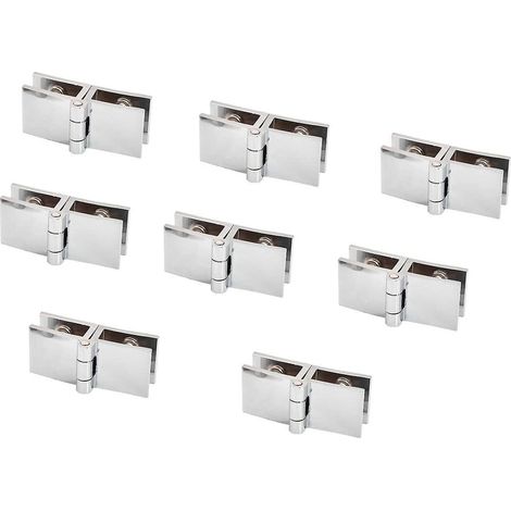 Pack Glass Door Hinges Adjustable Single Clamp (1/2)