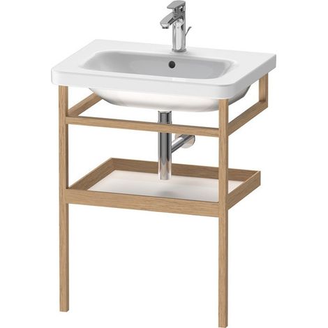 Barra de toalla DURASTYLE 440x590mm con balda blanco brillante / roble macizo