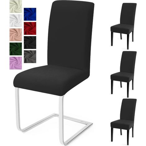 Stuhlhussen 4er Set, Stretch, Universal, Waschbar, Dunkelgrau (1/5)