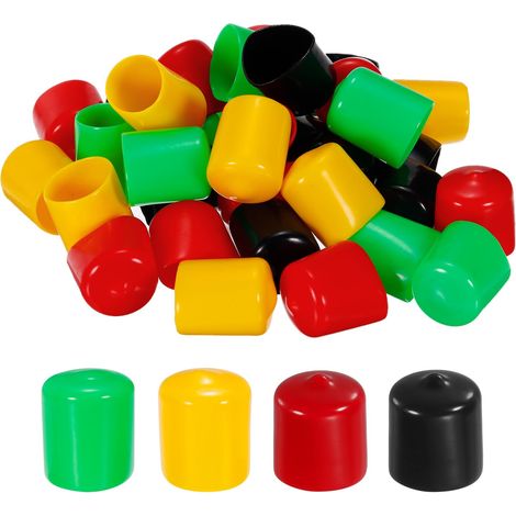 40pcs 25mm Caoutchouc Fin Capuchons Housse Assortiment PVC (1/5)